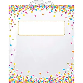 Ashley Hanging Confetti Pattern Storage / Book Bag, 10.5" X 12.5", Pack Of 5 (ASH 10560)