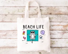 Beach Life Cat Tote Bag