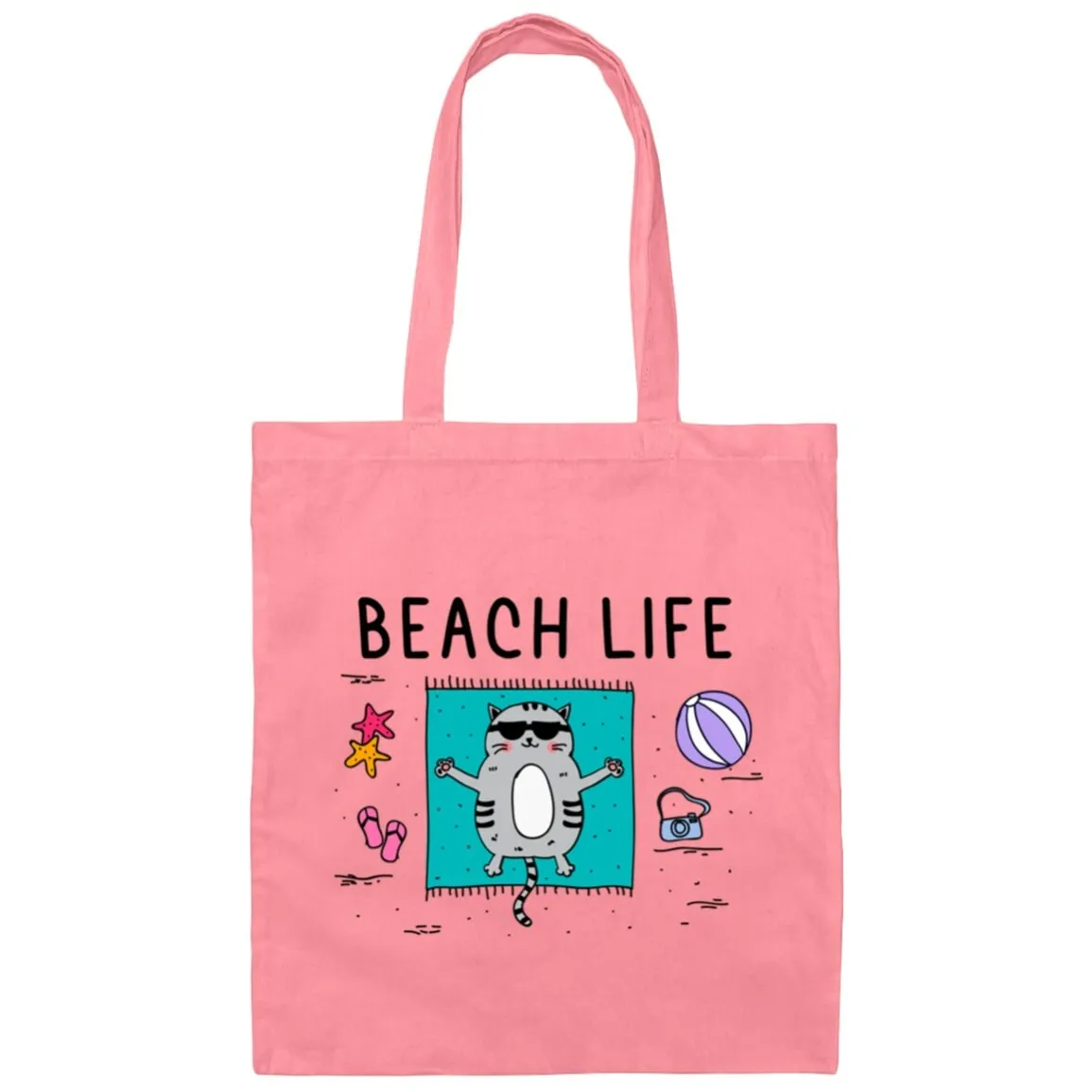 Beach Life Cat Tote Bag