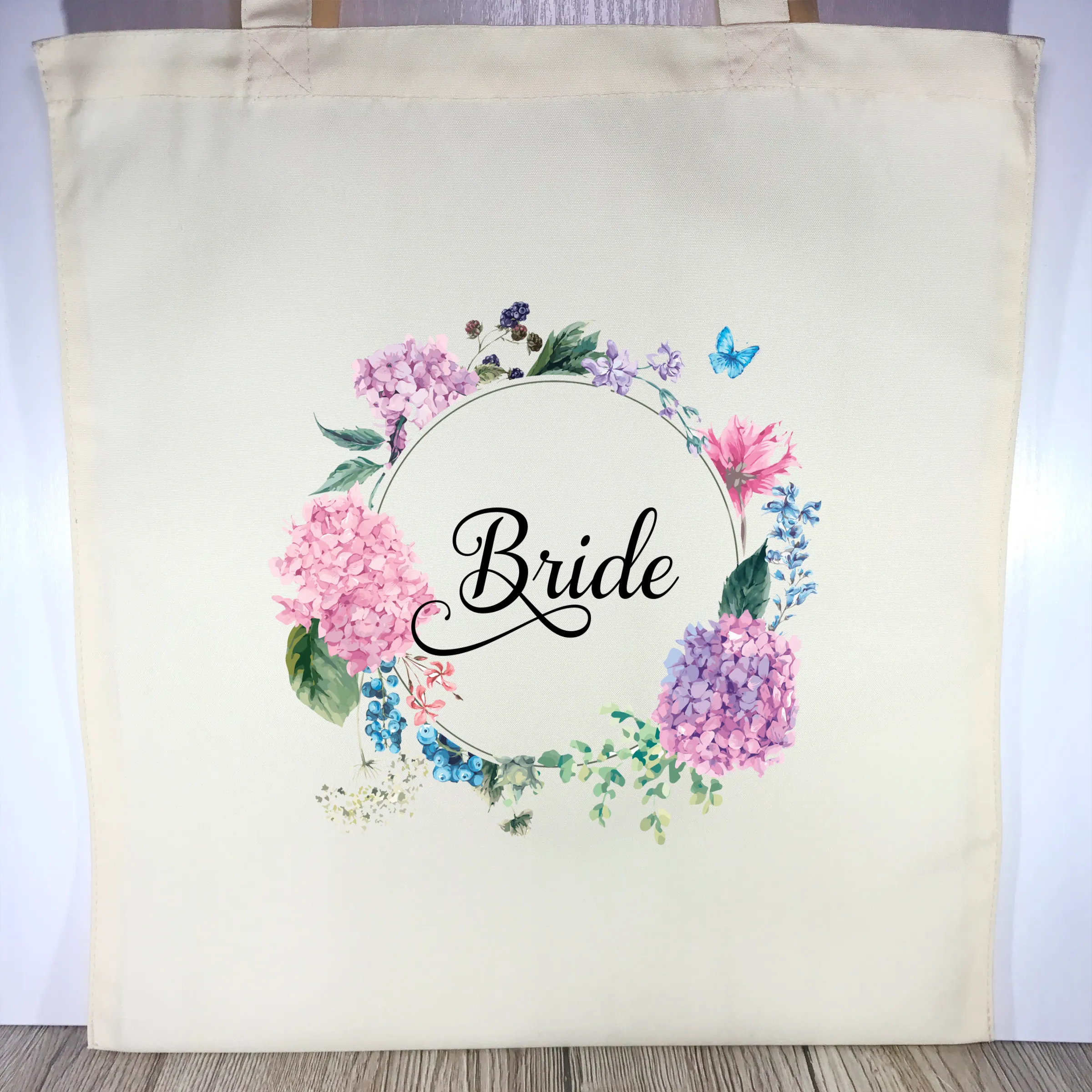 Bride Floral Wreath Wedding Tote Bag