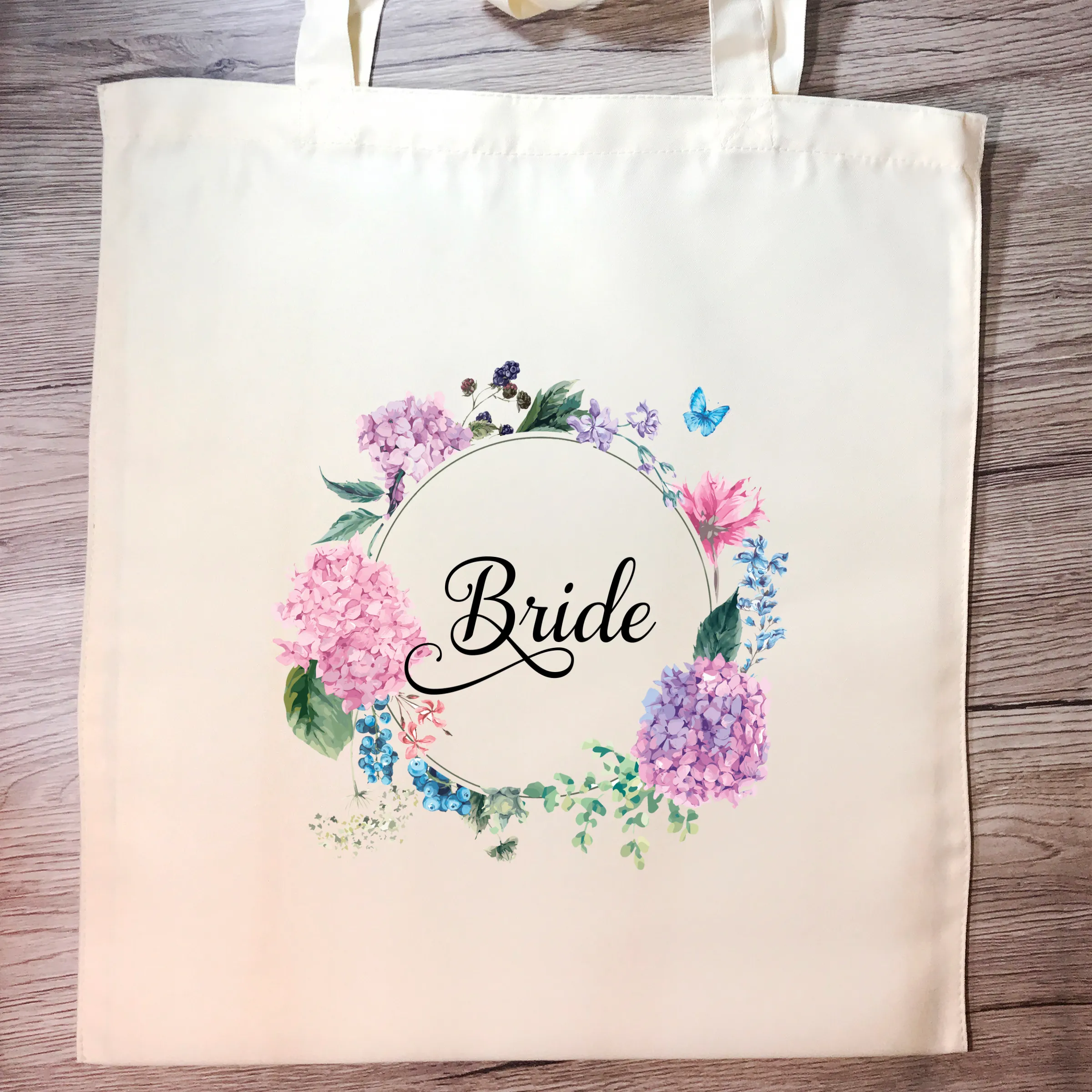 Bride Floral Wreath Wedding Tote Bag