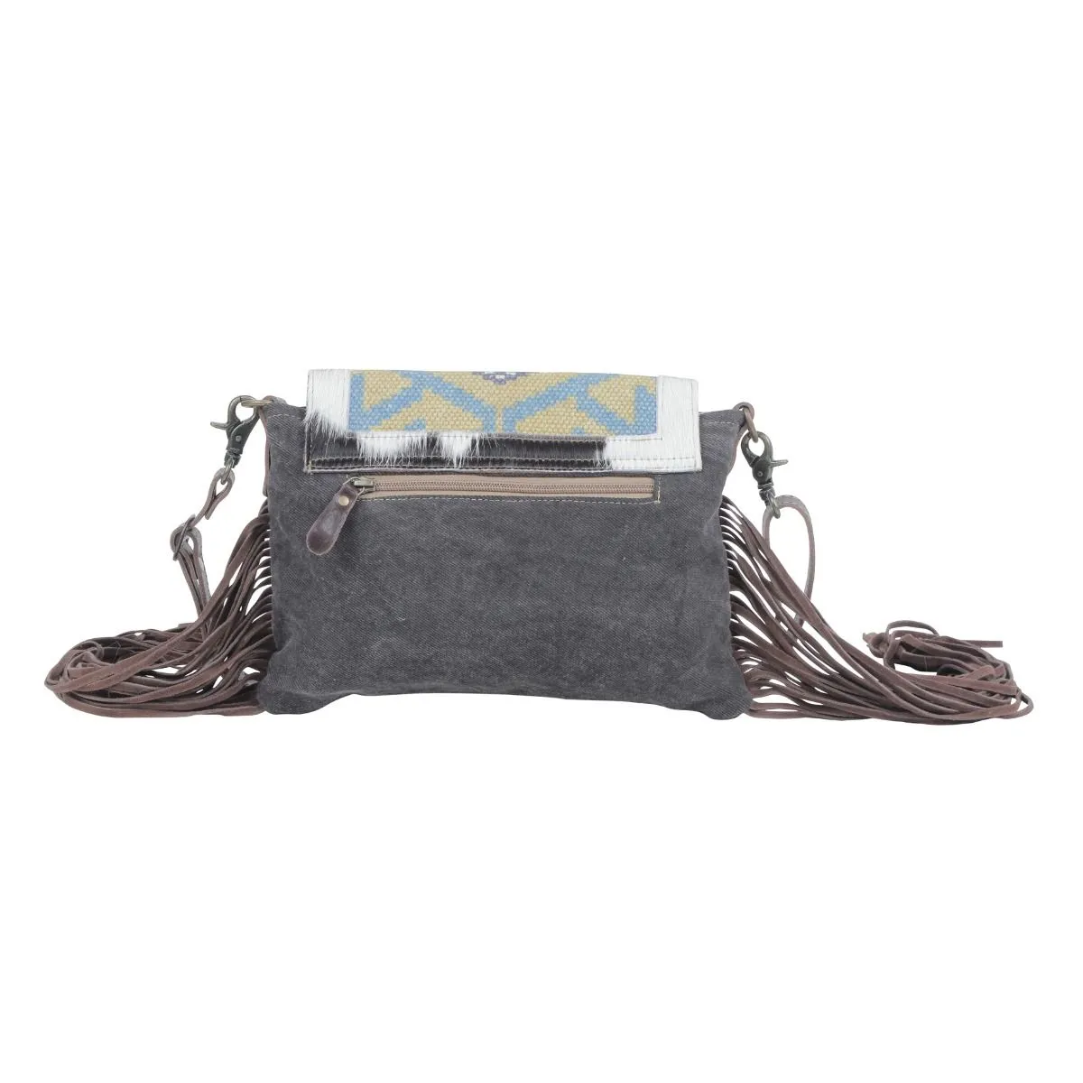 Buzzard Fringe Leather & Canvas Crossbody