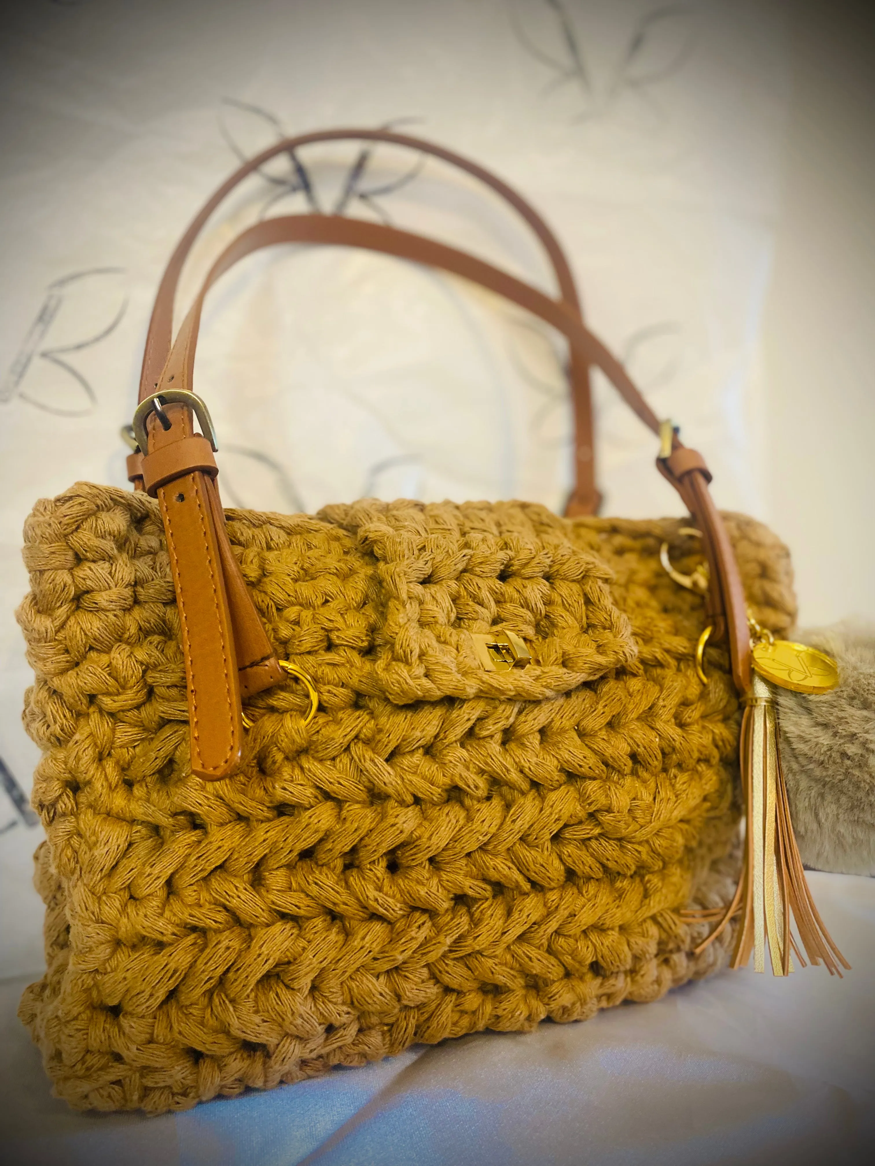 Classic crochet Handbag 1 of 1, Kreations by V Luxury Crochet Handbag