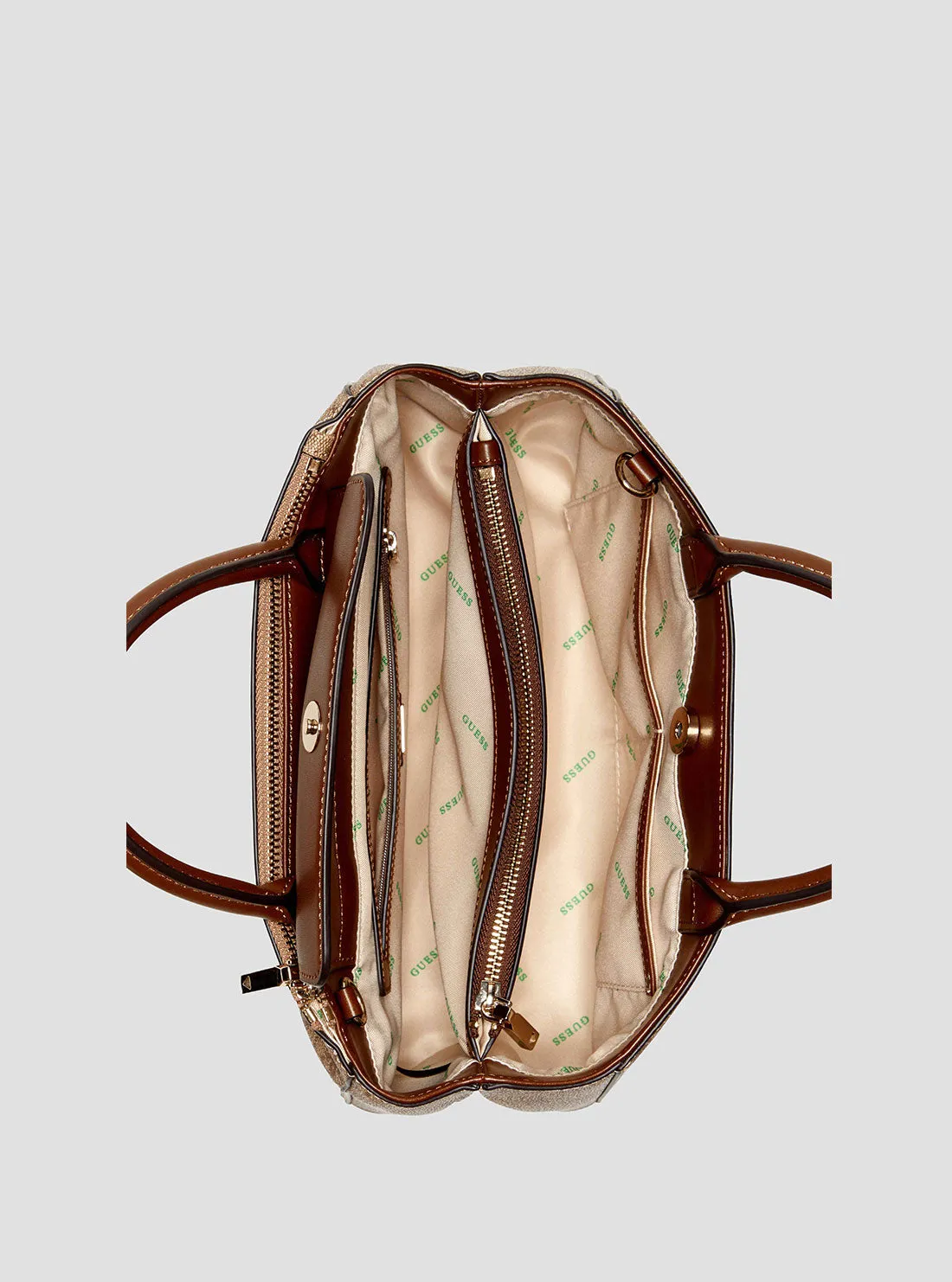 Eco Brown Logo Mietta Satchel Bag