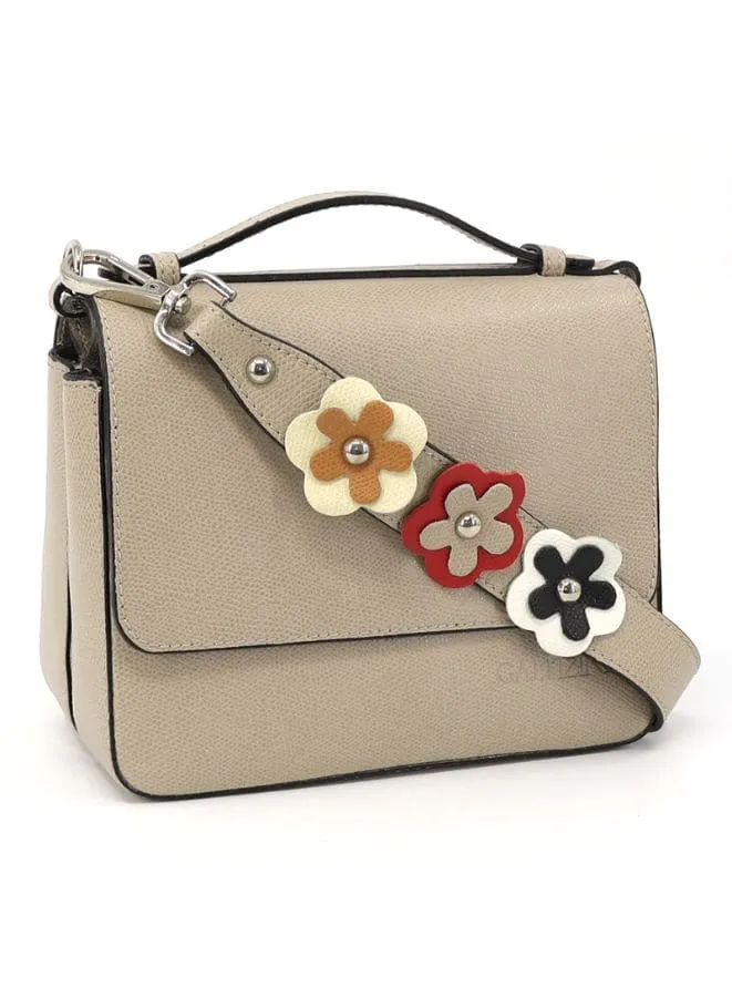 Galitzine Premium Quality Leather Satchel Bag with Adjustable Floral Strap