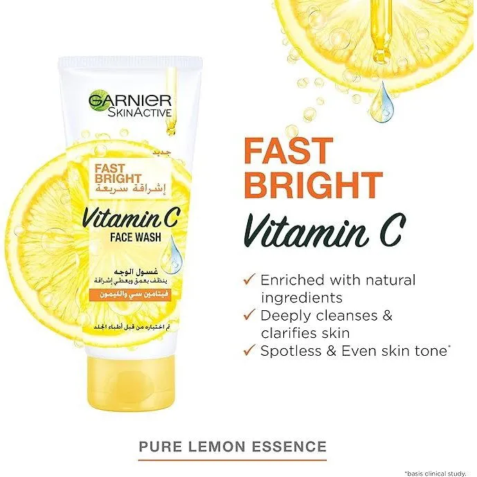 Garnier Skin Active Fast Bright Face Wash With Vitamin C And Lemon - 50ml