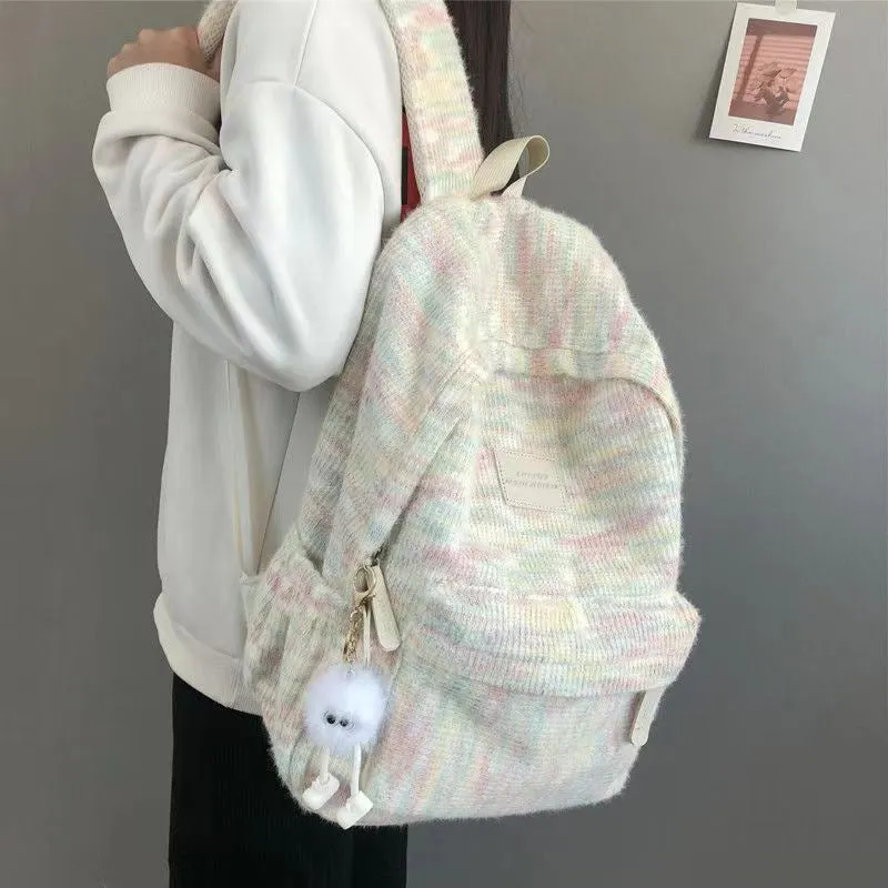 Gradient Color Schoolbag Female Ins Japanese Fresh Good-looking Junior and Senior High School Students All-Match Backpack College Students' Backpack