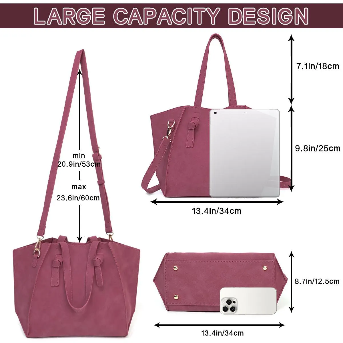 Ladies Elegant Leather Tote Handbag DS240427-2