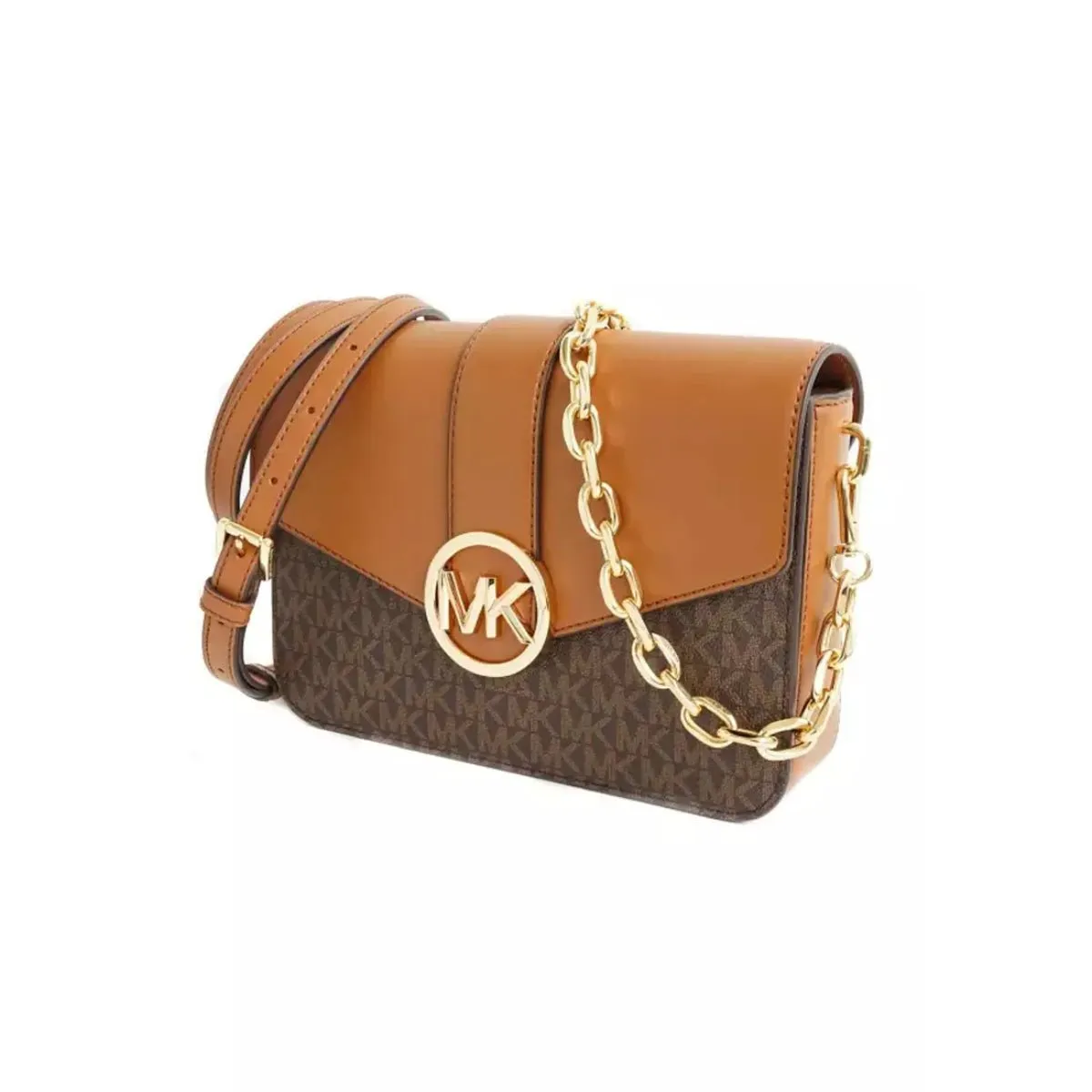 Michael Kors Carmen Small Monogram Flap Crossbody Bag In Brown - 35S2GNMCOB