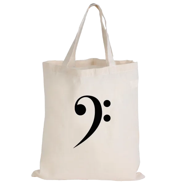 Music Tote Bag - Bass Clef (Calico)