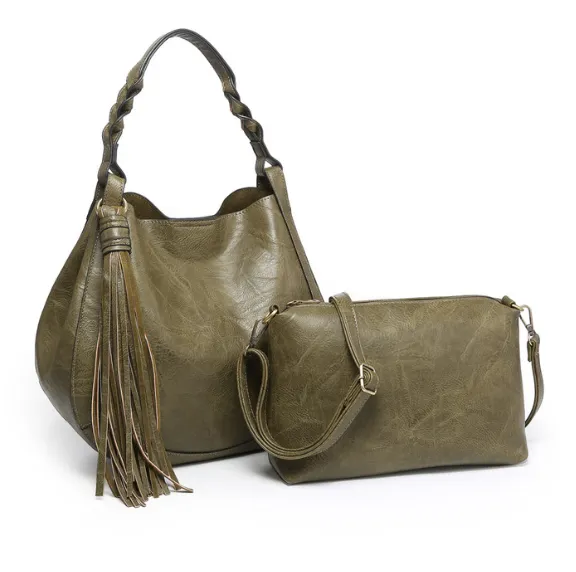 Olive Eloise Tassel Hobo Bag