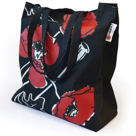 POPPY CANVAS SHOPPING TOTE BLACK