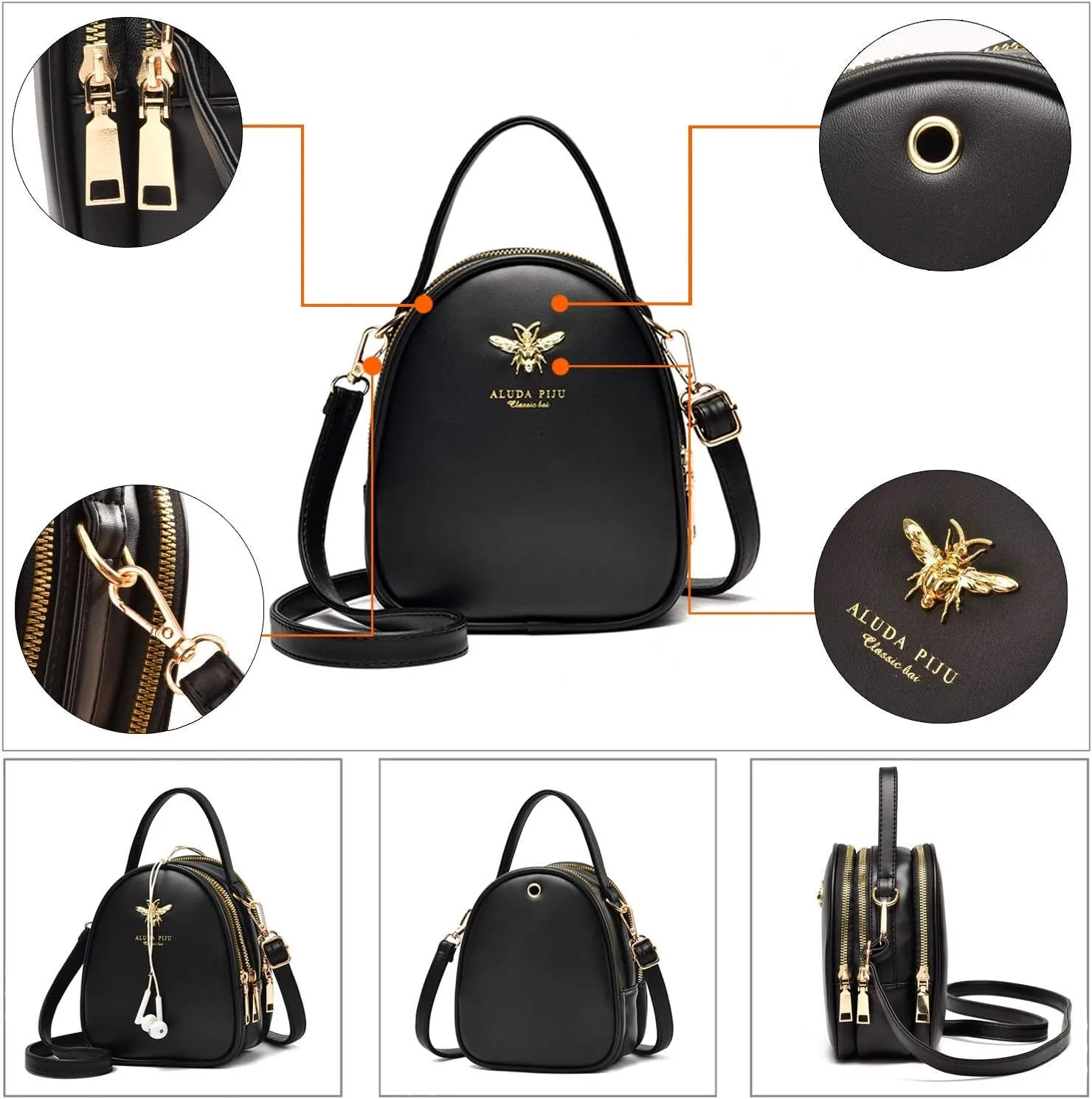 Professional title: "Women's Small Crossbody Shoulder Bag, Stylish Messenger Purse with Wallet Compartment"