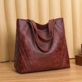 Retro Large Capacity PU Leather Tote Bag