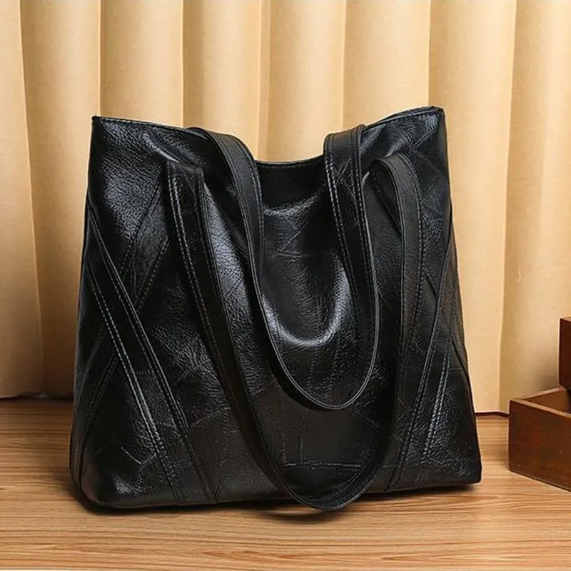 Retro Large Capacity PU Leather Tote Bag