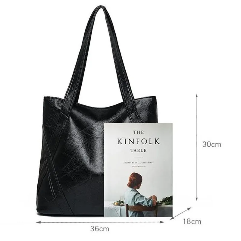 Retro Large Capacity PU Leather Tote Bag