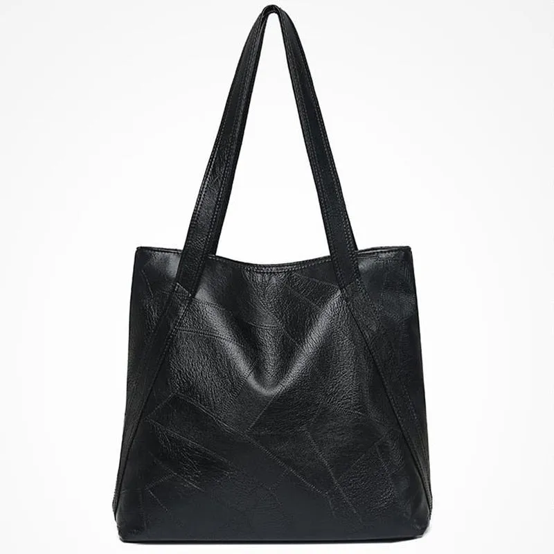 Retro Large Capacity PU Leather Tote Bag