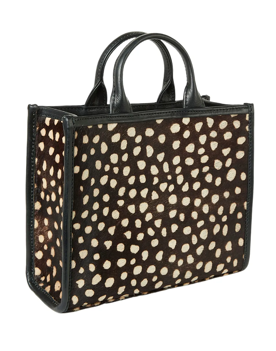 TBC The Adele Large Handbag Black Deer Dot