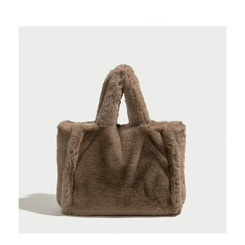 Women's Plush Tote Bag  Your Cozy Companion for Every Occasion