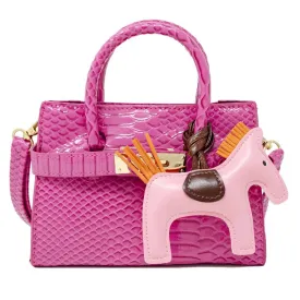 Zomi Gems - Crocodile Handbag - Hot Pink Pony